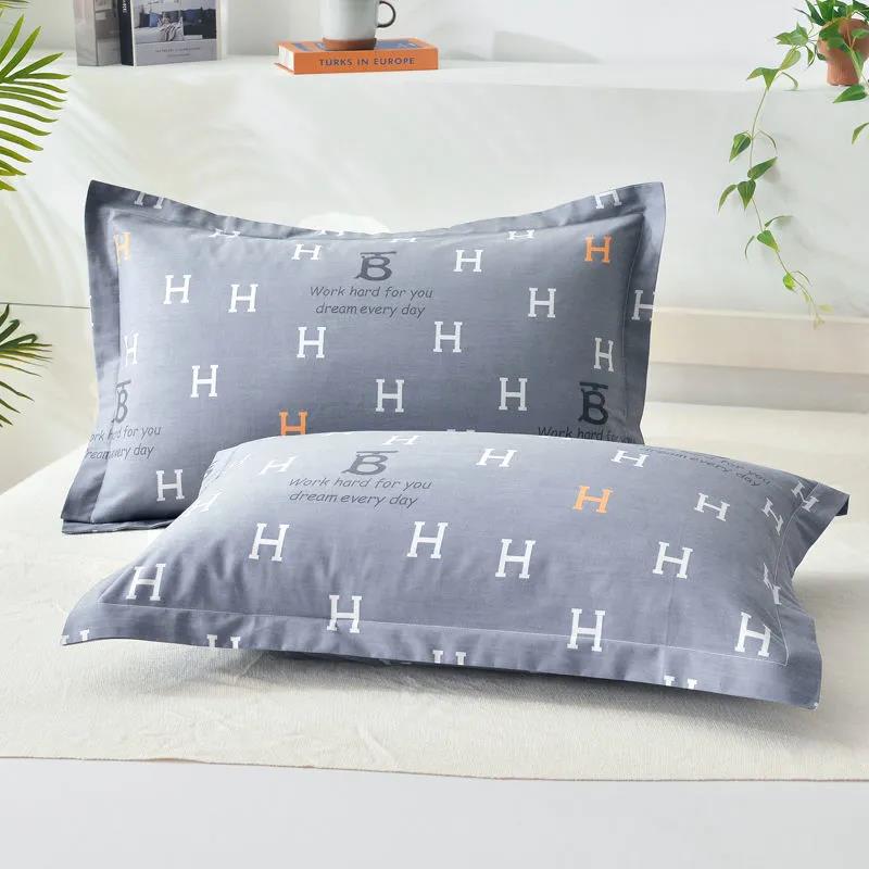 A Pair of Thick Cotton Pillow Covers Adult Bedroom Pillow Covers Modern Minimalist Bedding