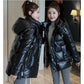 Disposable Cotton Clothes Women's Bright Face Korean Style Fashion Cotton-padded Clothes Women's Winter Loose Hooded Down Cotton Jackets