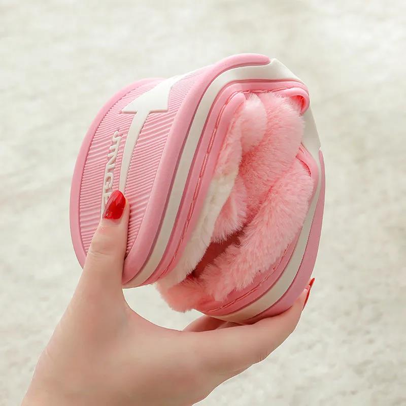 Cotton Slippers Women's Autumn and Winter Warm Indoor Non-slip Thick Bottom Thickened Plush Cotton Slippers