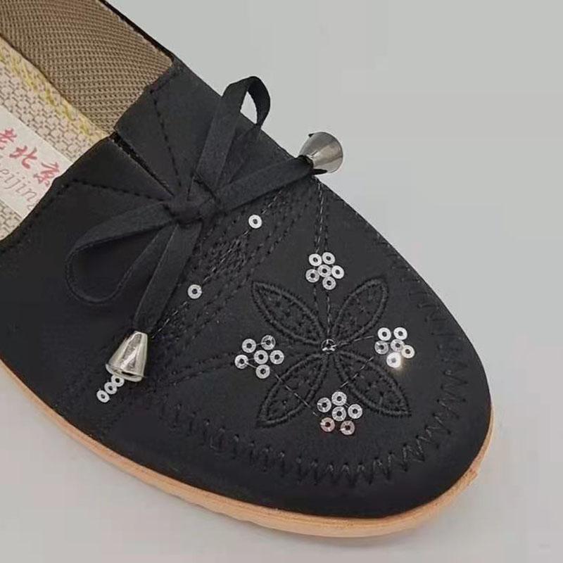 Old Beijing Cloth Shoes Female Mother Shoes Solid Color Work Shoes Pump Flat Shoes Casual Comfortable Grandma Shoes