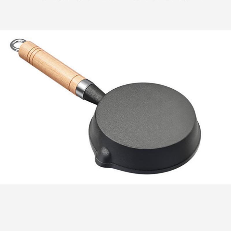 Mini Small Iron Pot Splashing Oil Small Pot Omelette Artifact Cast Iron Pot Burning Oil Pouring Oil Small Frying Pan Small Oil Pot Non-stick