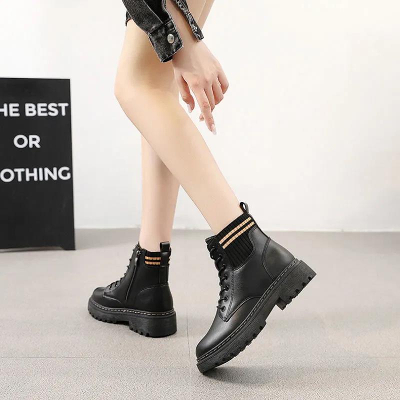 Women's Platform Ankle Boots Autumn and Winter Plus Velvet Plus Velvet Warm and Comfortable Martin Boots