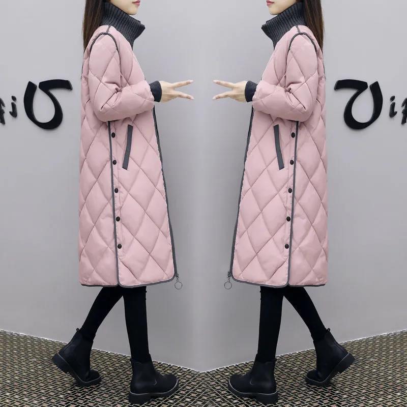 Cotton-padded Jacket Winter Coat In The Long Section of The Korean Version of The Large Size Loose Thick Down Padded Jacket Autumn and Winter