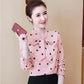 Chiffon Shirt Women's Spring Top Western Style Loose Large Size Long Sleeve Bottoming Shirt