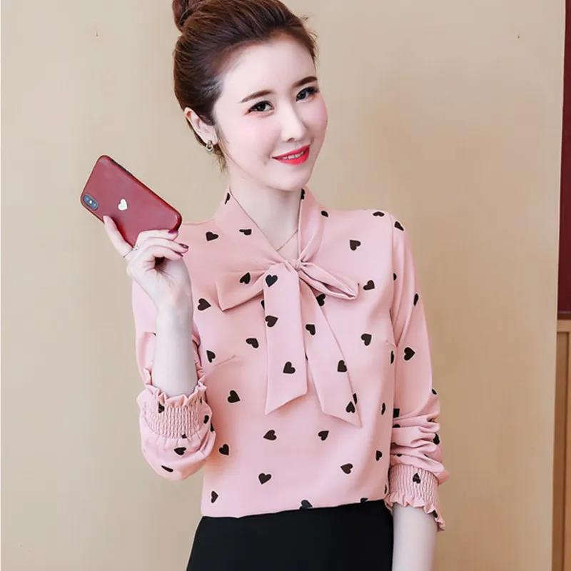 Chiffon Shirt Women's Spring Top Western Style Loose Large Size Long Sleeve Bottoming Shirt