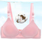 Women Simple No Steel Ring Thin Section Side Gathering Breathable Sweat-absorbing Adjustable Glossy Solid Color Back Three-Row Bra
