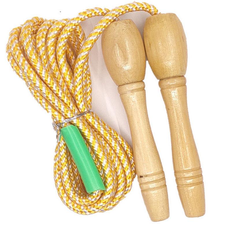 Weight Loss Fitness Skipping Female Sports Adult Students Children Exercise Cotton Rubber Rope Wooden Handle Unisex Skipping Rope