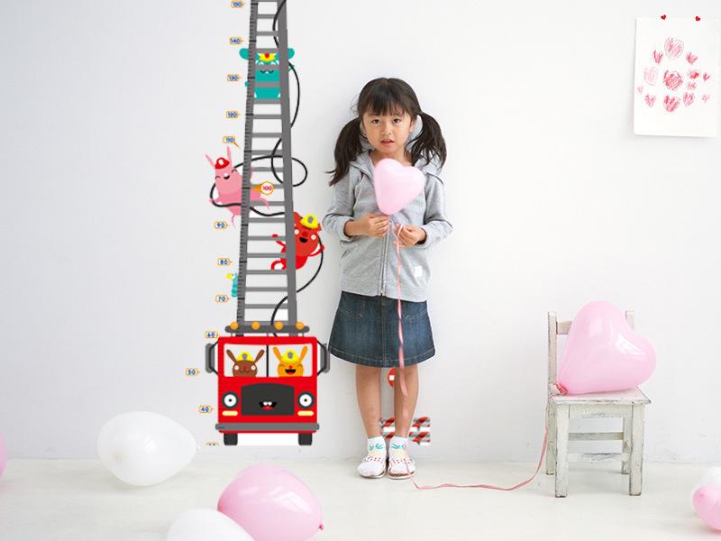 Cartoon children height wall stickers PVC removable creative children's room bedroom stickers murals
