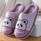 Winter Slippers Women Home Plus Size Men Cotton Shoes Pandas Embroidery Thick Fleece Warm Pink Slippers Women Non Slip Platform Ladies Warm Slippers