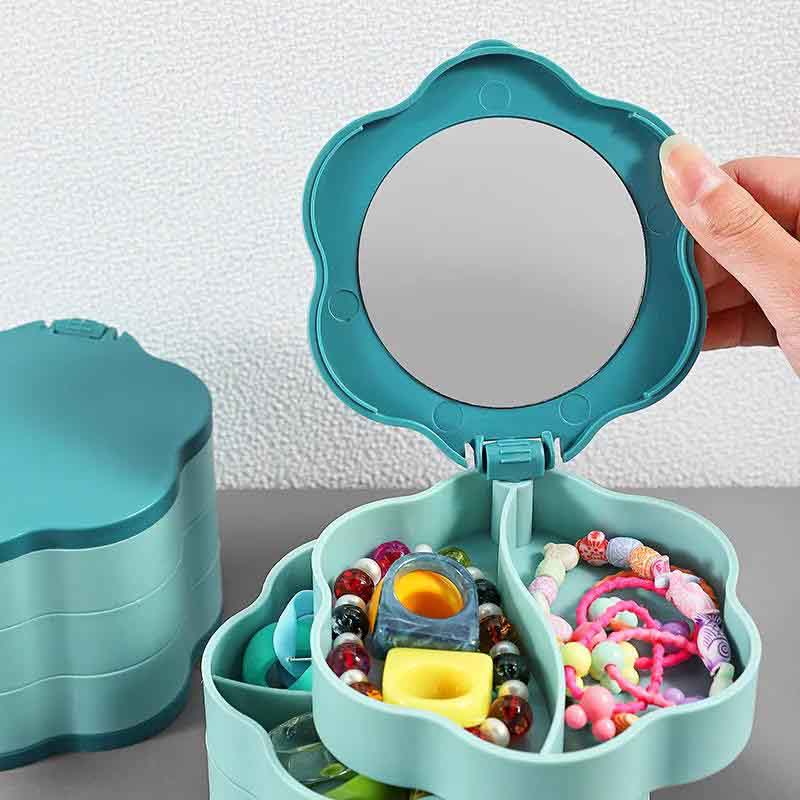 Rotating Jewelry Storage Box Multi-functional Multi-layer Earring Necklace Ring Jewelry Box