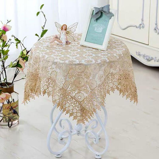 Two-piece Dust-proof Cloth Hollow Lace Embroidery Multifunctional Cover Cloth Cover Towel Coffee Table Cloth Coffee Table Decoration