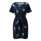 Dress Women's Fashion Temperament Geometric Print Dress Commuter Short Sleeves