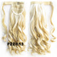 24" Long Wavy Wrap Around Clip In Ponytail Hair Extension Synthetic Natural Wave Pony Tail Fake Hair