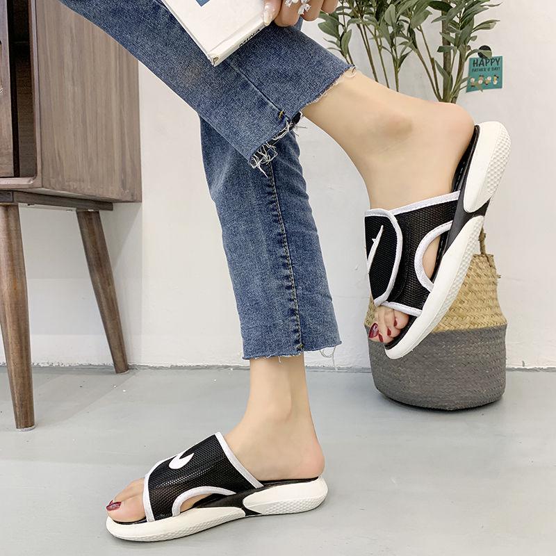 Sandals women summer casual sandals and slippers ladies wear flat bottom thick bottom with a belt