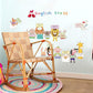 Cartoon animal wall stickers children room cabinet porch kindergarten layout English class wallpaper