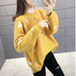 Pofulove autumn and winter lazy wind loose sweater female student shirt bottoming shirt round neck sweater bottoming shirt
