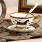 High-end Coffee Cup Mascot European Bone China Home Coffee Cup and Saucer Set British Afternoon Tea Cup Luxury Gift