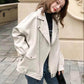 Small Leather Jacket Women's Spring and Autumn Style Large Size Women's Slim Leather Jacket