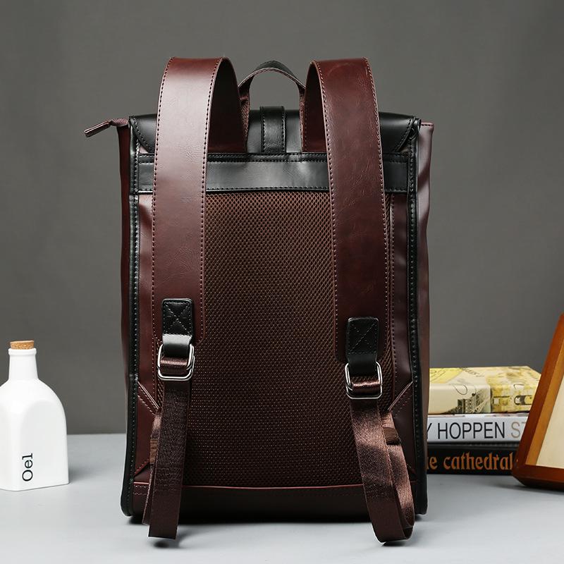 Genuine leather backpack retro leather college bags Travel anti theft computer Backpack for Men