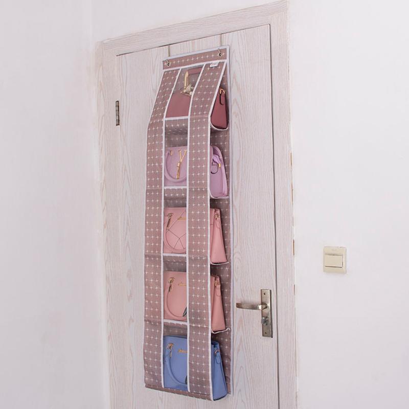Multi-layer Bag Storage Hanging Bag Behind The Door Household Wall-mounted Transparent Wardrobe Closet Storage Bag Storage Shelf