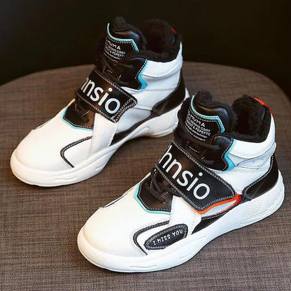 Women's Winter Plush Cotton Shoes Autumn Warm Flat Cotton Shoes Female Versatile Sports High-top Shoes