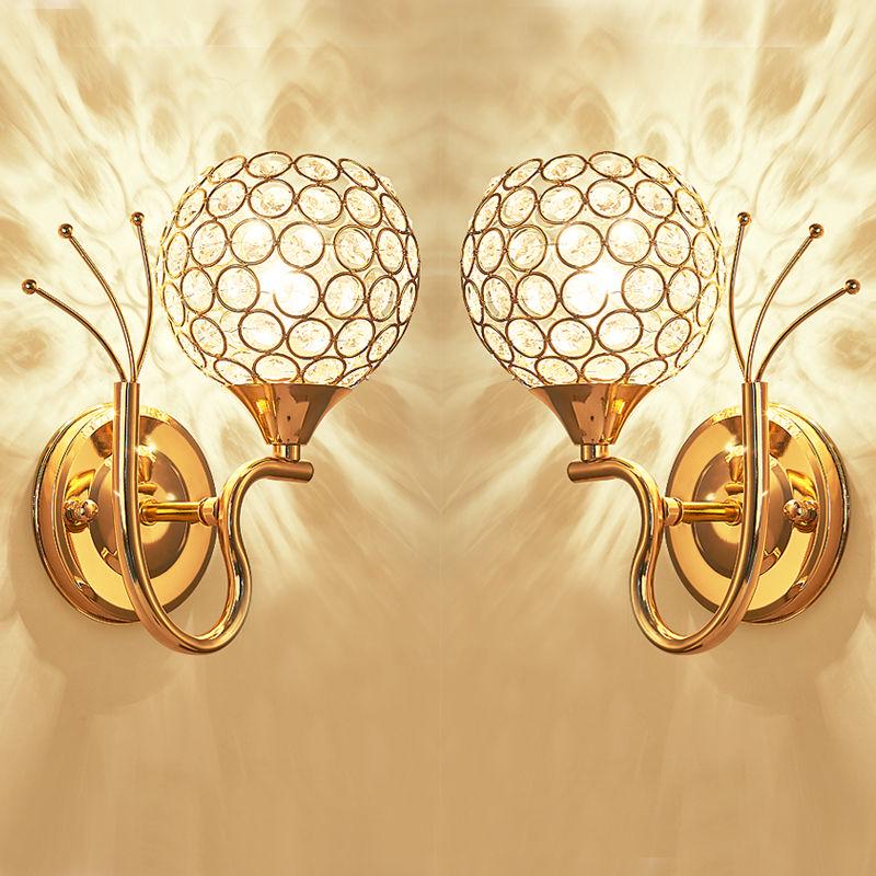 Wall Sconce Crystal Wall Light Simple Creative Bedroom Bedside Wall Lamp Crystal Lights Home Ligting