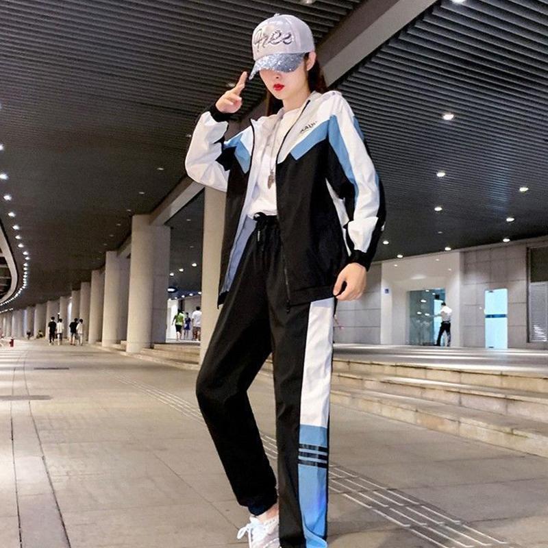 Autumn and Winter Sports Suit Female Casual Loose Student Two-piece Gym Fitness Suit Couples Wear Yoga Clothes Sportswear Sets