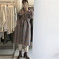 Fashion Plaid Long Woolen Coats Women Winter Korean Casual Loose Single Breasted Jackets Females Streetwear Outwear