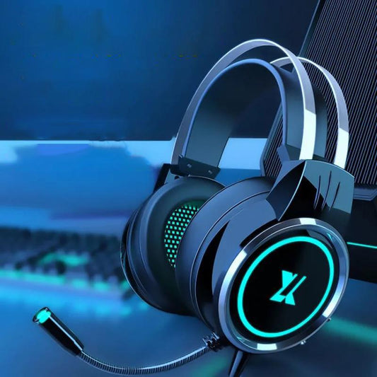 E-sports Gaming Headset Head-mounted Computer Earphones for Eating Chicken Desktop Internet Cafe Mobile Wired Headset