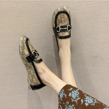 Women's Soft Sole Mesh Casual Shoes Single Shoes Breathable Mesh Shoes Summer Pedal Sandals Comfortable Boat Shoes Women's Shoes Home Mother Shoes