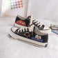 Graffiti Canvas Shoes Women's Korean Student Flat Shoes Retro Port Style Harajuku Sneakers