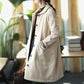 Winter Thick Corduroy Long Coat Mid-length Large Size Warm Jacket Ladies Corduroy Windbreaker Large Size Corduroy Handmade Trench Coat