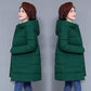 Ladies Middle-aged and Elderly Down Padded Jacket, Long Hooded Loose Mother's Padded Jacket, Padded Jacket