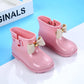 Children's Rain Shoes Water Shoes Non Slip Girls and Boys Bow Decoration Rain Boots Cartoon Four Seasons Rubber Rain Boots