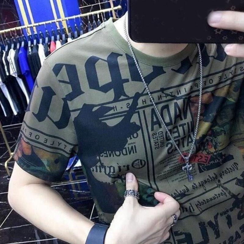 Retro Style Slim T-shirts Summer O-neck Short Sleeve Casual Shirts Soft Tops European High Street Fashion Personality Tees