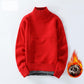 Men's Sweater Half Turtleneck Plus Fleece Thickening Autumn and Winter Youth Slim Trend Pullover Sweater