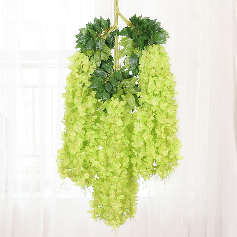 Artificial Wisteria Flower Bean Flower String Violet Plastic Silk Flower Decoration Vine Plant Flower Wedding Fake Flower Rattan