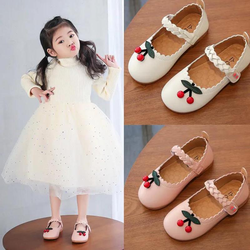 Spring Summer and Autumn Girls' Leather Shoes Princess Shoes Student Peas Shoes Children's Hollow Single Shoes