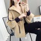 Mink Fleece Knitted Cardigan Women's Autumn and Winter Long-sleeved Loose Sweater Short College Style Jacket