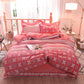 5D Carved Velvet Four-piece Crystal Velvet Warm Quilt Cover Sheets Thick Warm Velvet 4Pcs Set