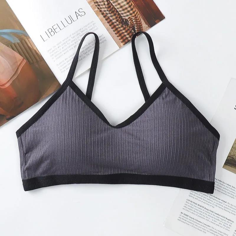 Pure Cotton Buckle Breathable Sports Suspender Vest Wrap Chest Without Steel Ring Gather Elastic Underwear Bra