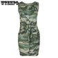 Bandage Dresses for Women Summer Camouflage Sleeveless Sexy Slim fit Beach Maxi Dress Cotton Casual Clothes
