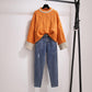 Coarse Wool Sweater Women's Short Loose Loose Outer Wear Twist Hedging Small Lazy Wind All-match Blouse Autumn and Winter Thickening