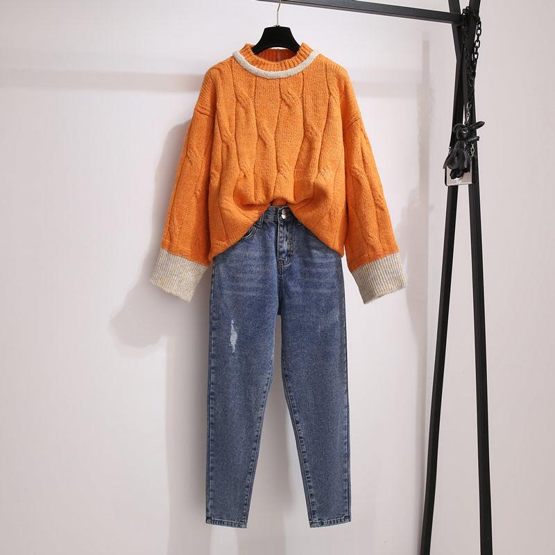 Coarse Wool Sweater Women's Short Loose Loose Outer Wear Twist Hedging Small Lazy Wind All-match Blouse Autumn and Winter Thickening