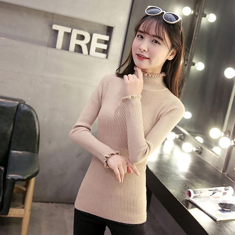Slim Turtleneck Sweater Women's Winter Long-sleeved Pullover Sweater Bottoming Shirt
