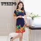 Printed Dress Summer Fat Loose And Thin Temperament Long  Women's Clothing Plus Large Size XL-5XL