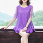Women's Summer Plus Size Short Sleeve Top Mesh Loose Versatile V-Neck T-Shirt