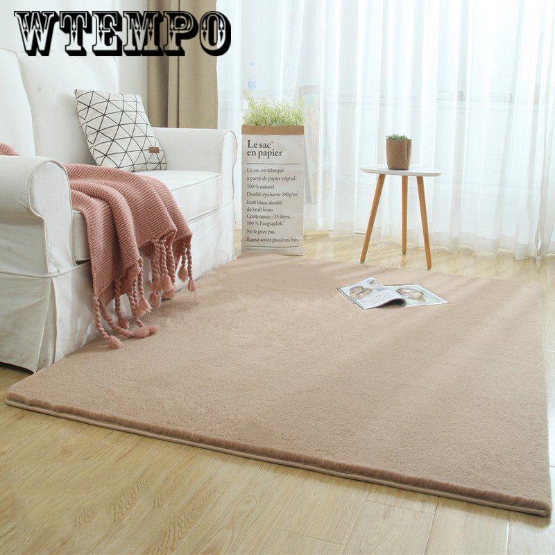 Thick plush bedroom carpet soft rabbit fur carpet living room carpet room coffee table plush pad