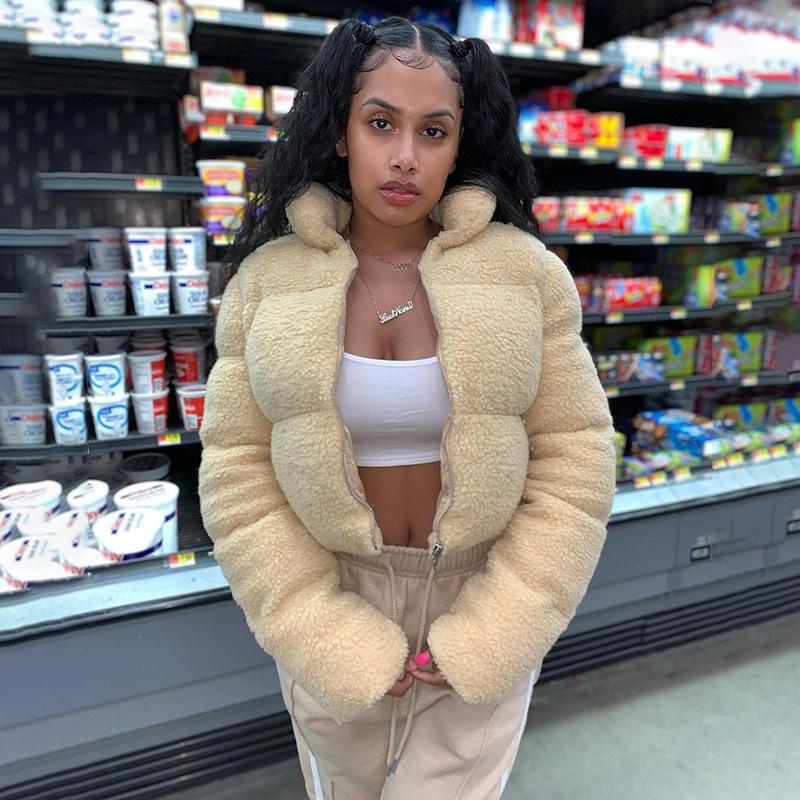 Winter Coats Women Woolen Warm Jacket Short Fashion Slim Parkas Solid Casual Lady Coats