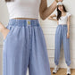 WTEMPO Cool Thin Hole Harem Pants Women's Jeans Loose Wide Leg Straight  Denim Big Pocket Trousers